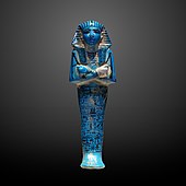 Ushabti; 1294–1279 BC; faience; height: 28.1 cm, width: 9.2 cm; Louvre