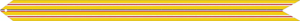 A ribbon with a mostly yellow color, that was awarded to people that served in the Pacific theater