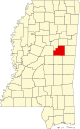 State map highlighting Winston County