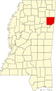 State map highlighting Monroe County