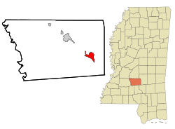 Location of Magee, Mississippi