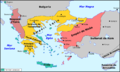 Division de l'Empèri Bizantin après la IVa Crosada