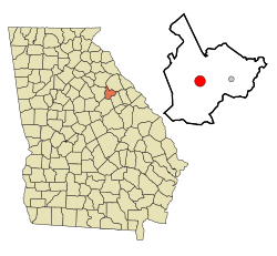 Location in Taliaferro County and the state of Georgia