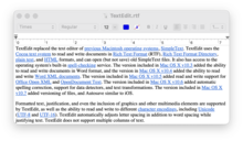 A text editor containing the text of Wikipedia's TextEdit article