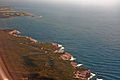 The mouth of Botany Bay as it meets the Tasman Sea, as viewed from the air, above Kurnell