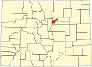 Map of Colorado highlighting the City and County of Denver