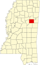 State map highlighting Oktibbeha County