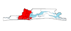 Lagos shown within the State of Lagos