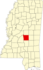 Map of Mississippi highlighting Scott County