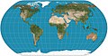 Image 12 Natural Earth projection Map: Strebe, using the Geocart map projection software A map of the world using the Natural Earth projection, a pseudocylindrical projection which is neither conformal nor equal-area. The projection was designed by Tom Patterson, an American cartographer with the National Park Service who has developed several open-source tools and base maps for cartographers. This map is a derivative of NASA's Blue Marble summer month composite, with oceans lightened to enhance legibility and contrast. More selected pictures