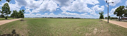 Panorama of Barton Field in 2024.