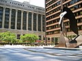 Image 34Daley Plaza and the Chicago Picasso, with City Hall-County Building visible in background. At right, the Daley Center contains the state law courts. (from Chicago)