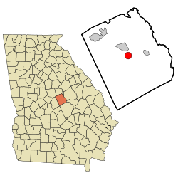 Location in Wilkinson County and the state of Georgia