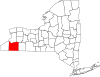 State map highlighting Cattaraugus County