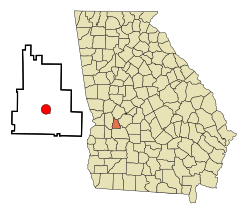 Location in Schley County and the state of Georgia