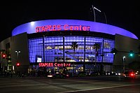 The arena at night