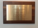 Plaque commemorating the awarding to Maria Callas of a life membership to the Dallas Civic Opera (today known as Dallas Opera). Dated 12 September 1968.