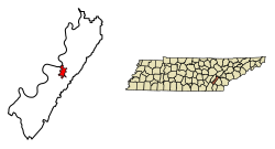 Location of Decatur in Meigs County, Tennessee.