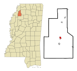 Location of Marks, Mississippi