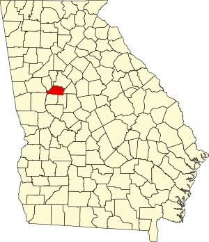 Map of Georgia highlighting Spalding County