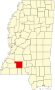 State map highlighting Lincoln County