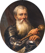 Painting of an older, bearded man