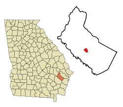 Location in Long County and the state of Georgia