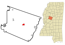 Location of Lexington, Mississippi