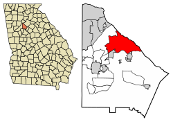 Location in DeKalb County and the state of Georgia