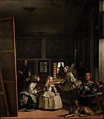 Las Meninas, by Diego Velázquez, 1656, oil on canvas, 318 cm × 276 cm, El Prado (Madrid)