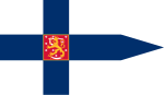 The Finnish Army uses the tailed state flag as its colour. The tailed state flag is used by all units and branches which don't have flag of their own.