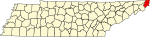 State map highlighting Johnson County