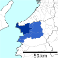 A map of Wakayama metropolitan employment area as of 2010