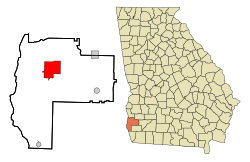 Location in Early County and the state of Georgia