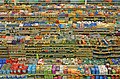 Image 8Aisles of packaged food in a Fred Meyer hypermarket in Portland, Oregon. A hypermarket is a combination of a supermarket and a department store.