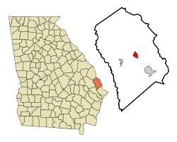 Location in Effingham County and the state of Georgia