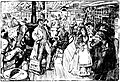 Image 31Fanciful drawing of a general store by Marguerite Martyn in the St. Louis Post-Dispatch on October 21, 1906. On the far left, a group of men share reading a newspaper. (from Newspaper)