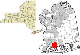 Location in Nassau County and the state of New York.