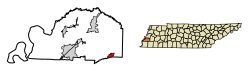 Location of Mason in Tipton County, Tennessee.