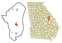 Location in Jefferson County and the state of Georgia