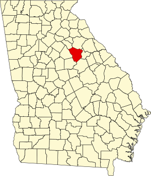 Map of Georgia highlighting Greene County