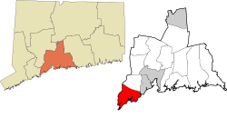 Milford's location within the South Central Connecticut Planning Region and the state of Connecticut