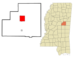 Location of Louisville, Mississippi