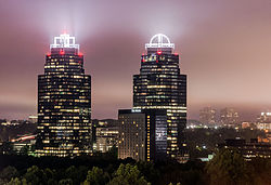 Concourse Corporate Center V and VI at night