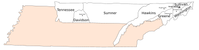 Map of the Southwest Territory in 1790