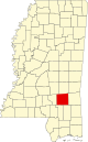 State map highlighting Jones County