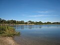 Looking on the nature center building, from the shore