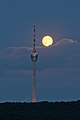 The 216 m (709 ft) Fernsehturm Stuttgart (Stuttgart Television Tower) at night