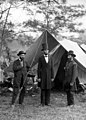 Image 5 L-to-R: Allan Pinkerton, Abraham Lincoln, Maj. Gen. John A. McClernand Photo credit: Alexander Gardner Allan Pinkerton (left), President Abraham Lincoln (center), and Major General John A. McClernand (right). This photo was taken not long after the Civil War's first battle on northern soil in Antietam, Maryland, on October 3, 1862. Pinkerton was the head of Union Intelligence Services at the time. He also, allegedly, foiled an assassination attempt against Lincoln. His wartime work was critical in Pinkerton's development, which he later used to pioneer the American private detective industry when he formed the Pinkerton National Detective Agency. More selected portraits