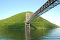 View from Hudson River with Bear Mountain Bridge in foreground